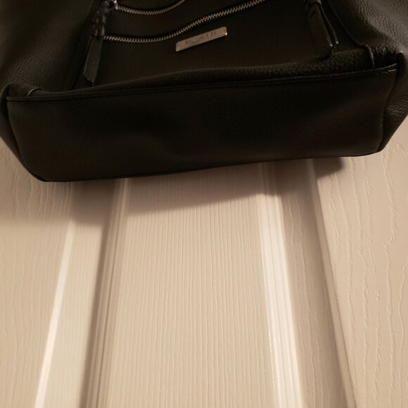 Rosetti Bags Black Double Handle Bag Purse Silvertone Pocket Zipper Closure NWT - Picture 4 of 15
